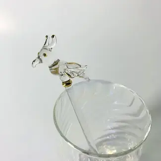 Egypt Cocktail Stirrer - Blown Glass Parrot