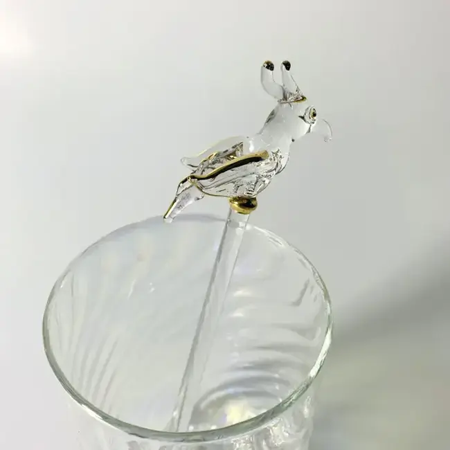 Cocktail Stirrer - Blown Glass Parrot