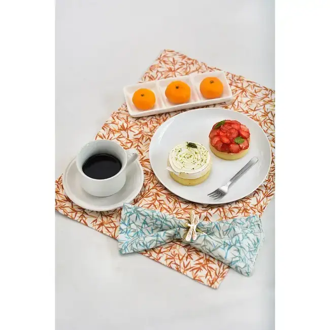 Napkin - Set of 4, Cotton, Bamboo Pattern