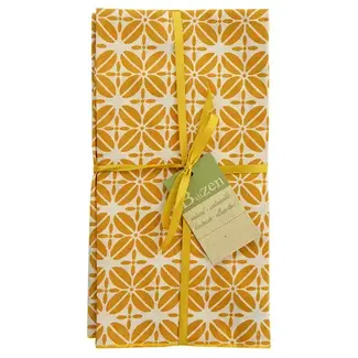 Indonesia Napkin - Set of 4, Cotton, Coffee Bean Pattern Tumeric