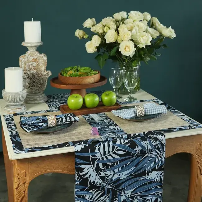 Napkin - Set of 4, Cotton, Palm Leaf Pattern