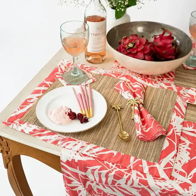 Napkin - Set of 4, Cotton, Palm Leaf Pattern