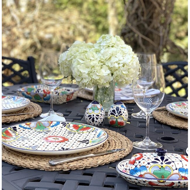 Plate - Dinner Encantada Dots and Flowers