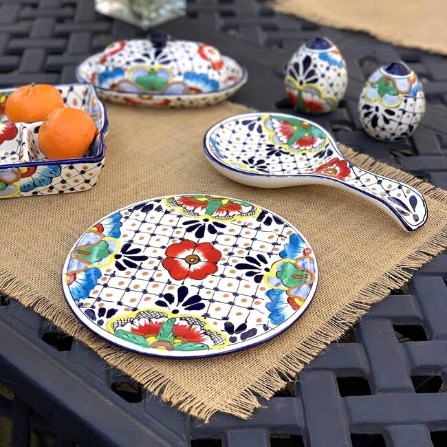 Plate - Dinner Encantada Dots and Flowers