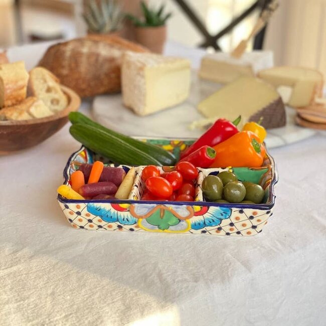 Platter - Divided Encantada Dots & Flowers