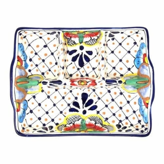 Platter - Divided Encantada Dots & Flowers