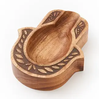 India Spoon Rest - Hamsa Mango Wood