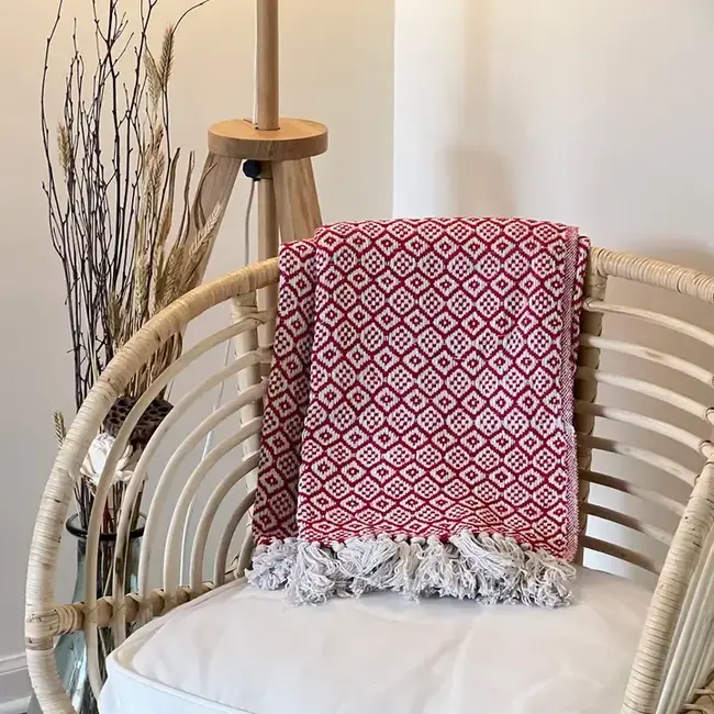 Recycled Cotton Throw w/ Tassels (49x59)