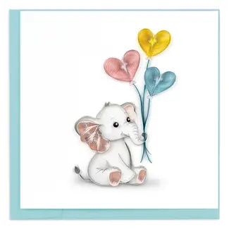 Vietnam Quilling Card - Baby Elephant Congrats