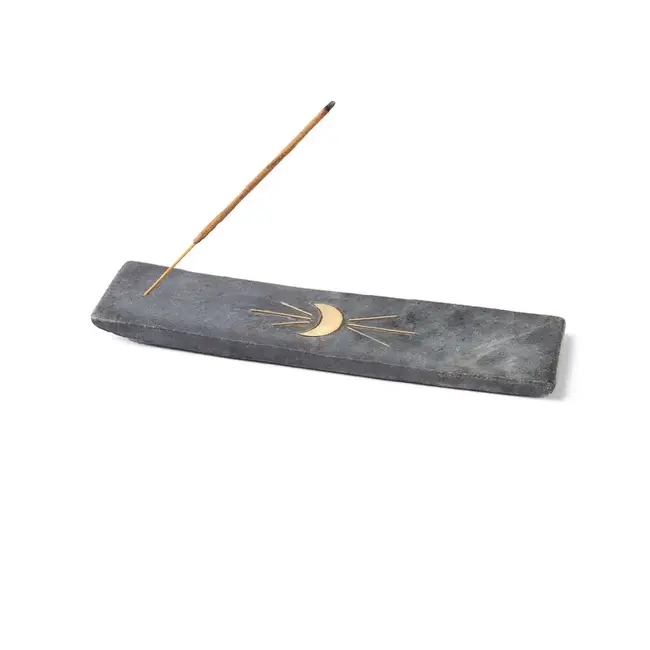 Incense Holder - Indukala Moon Black Marble