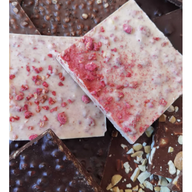 Fruit, Cashew & Quinoa Coated in Dark, White & Milk Chocolate