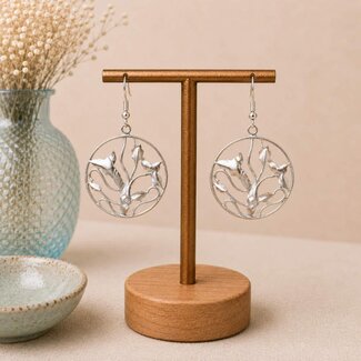 India Earrings - Bird in Tree