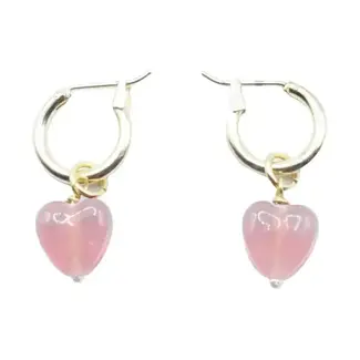 India Earrings - Glass Heart