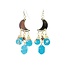 Earrings - Moon with 3 Stones