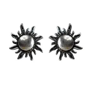 India Earrings - Sun Studs Silver-Coloured