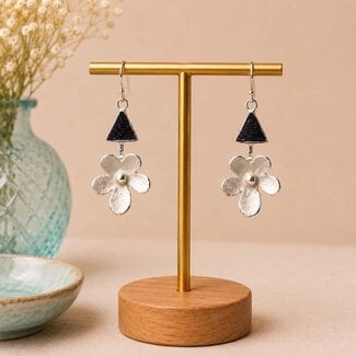 India Earrings - Triangle and Flower