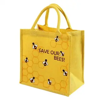 India Tote Bag - Jute Save Our Bees