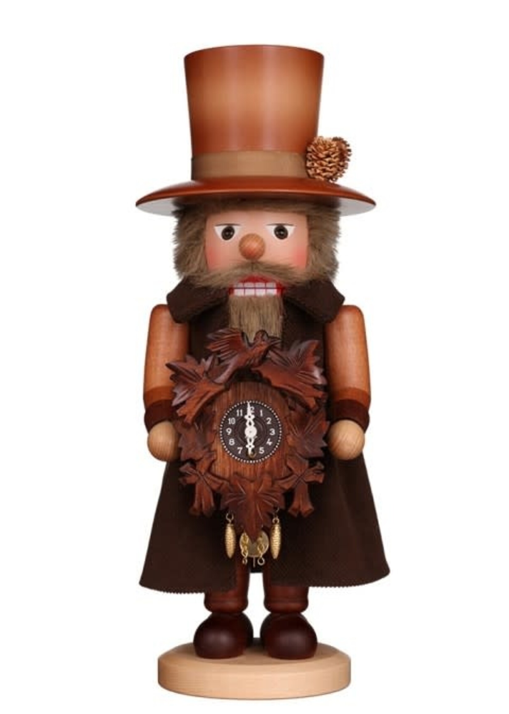 Christian Ulbricht 0 763  Ulbricht Nutcracker- Clockmaker with Key-wound Cuckoo Clock (Natural) 16,30 inches