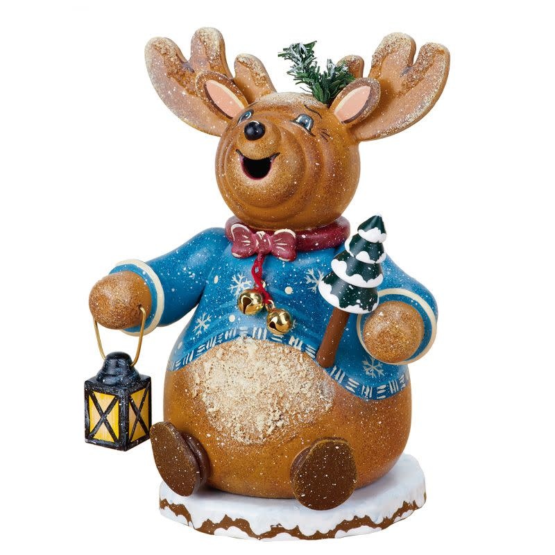 Hubrig 105h1203 Hubrig Smoking Gnome Reindeer  14 cm