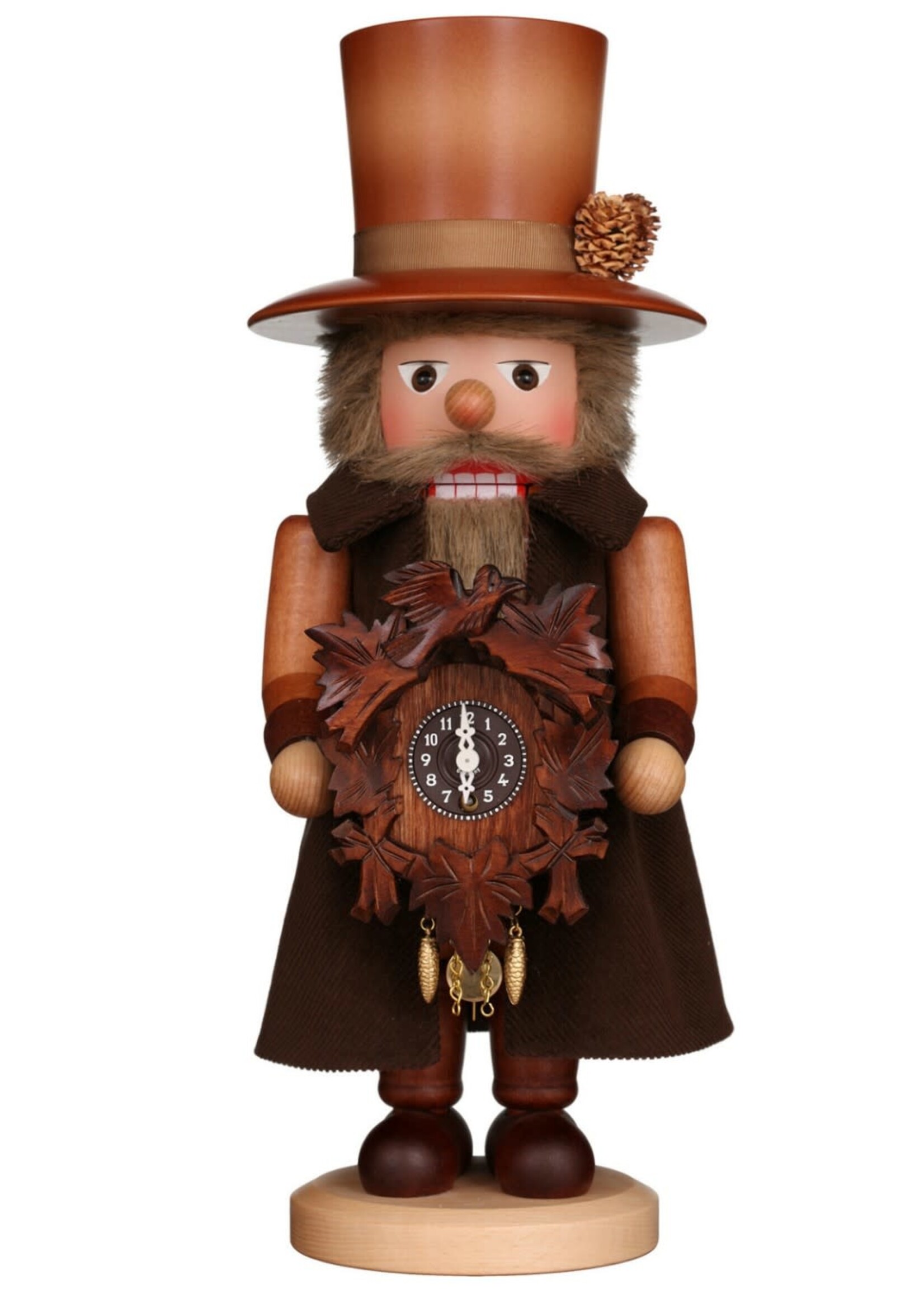 Christian Ulbricht 0 763  Ulbricht Nutcracker- Clockmaker with Key-wound Cuckoo Clock (Natural) 16,30 inches