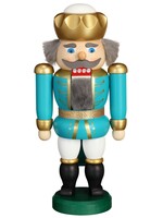 Seiffener Volkskunst eG 11474 Nutcracker - King (Turquoise/White)  7.9 inches