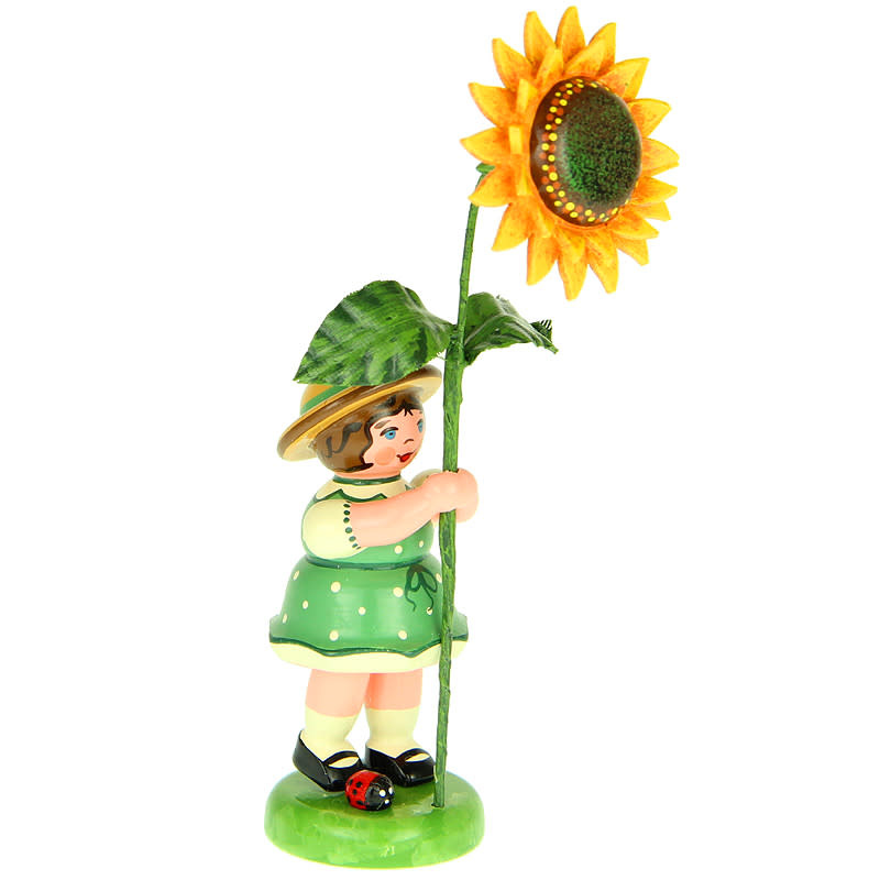 Hubrig 307h0052 Flower Children-Girl with Sunflower  4.3 inches