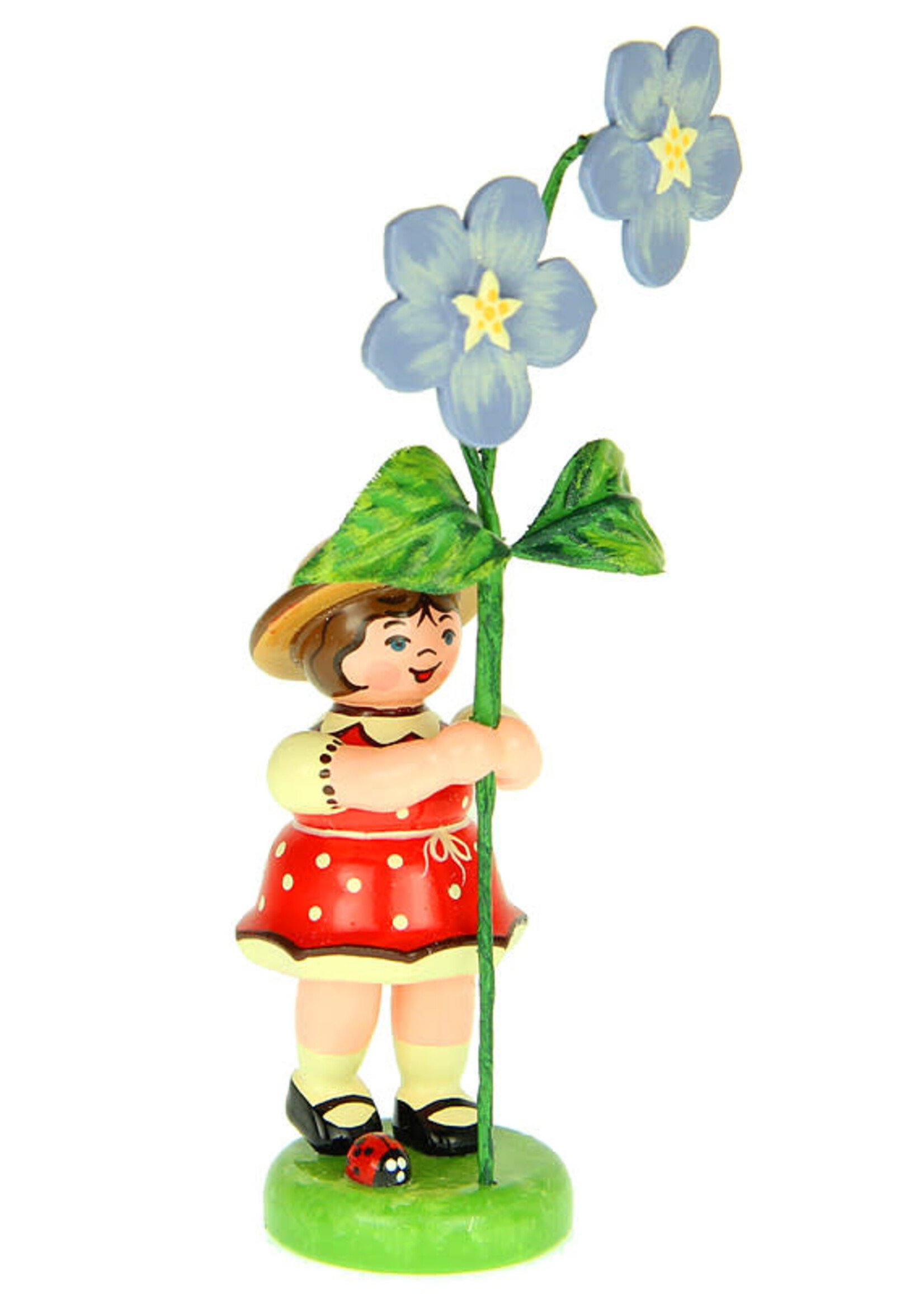 Hubrig 307h0058 Flower Children-Girl with Flax  4.3 inches