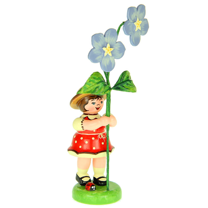 Hubrig 307h0058 Flower Children-Girl with Flax  4.3 inches