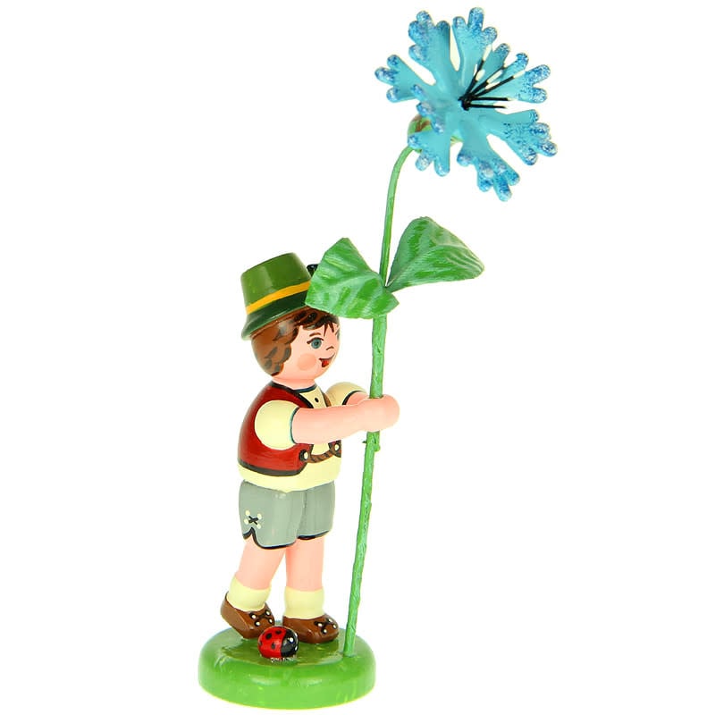 Hubrig 308h0008 Flower Children-Boy with Cornflower  4.3 inches