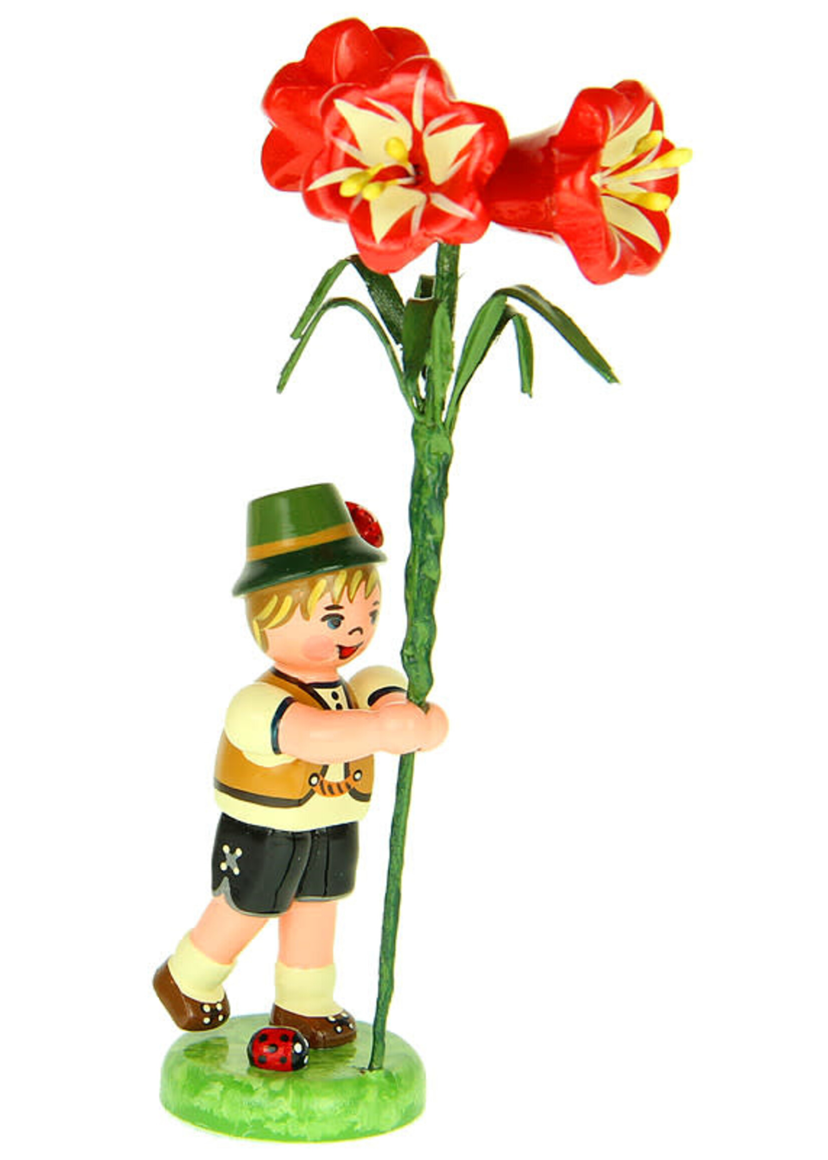 Hubrig 308h0010 FlowerChildren-Boy with Amaryllis  4.3 inches