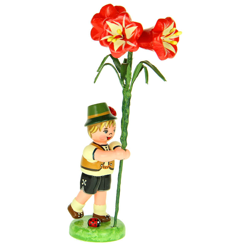 Hubrig 308h0010 FlowerChildren-Boy with Amaryllis  4.3 inches