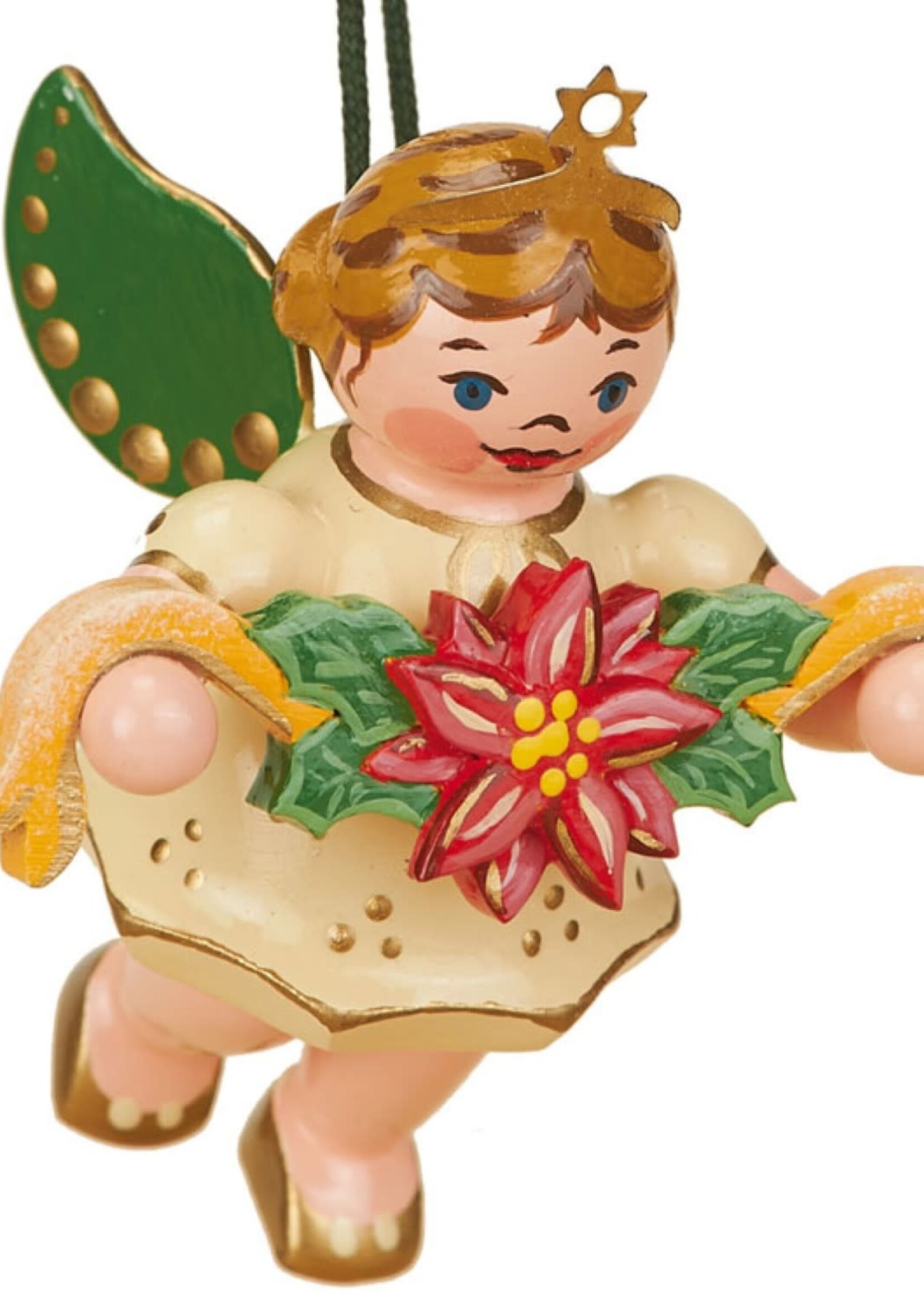 Hubrig 120h1005 Angel with Garland Ornament - 2.36 inches high