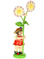Hubrig 307h0055 Flower Children-Girl with Daisy Red Dress  4.3 inches