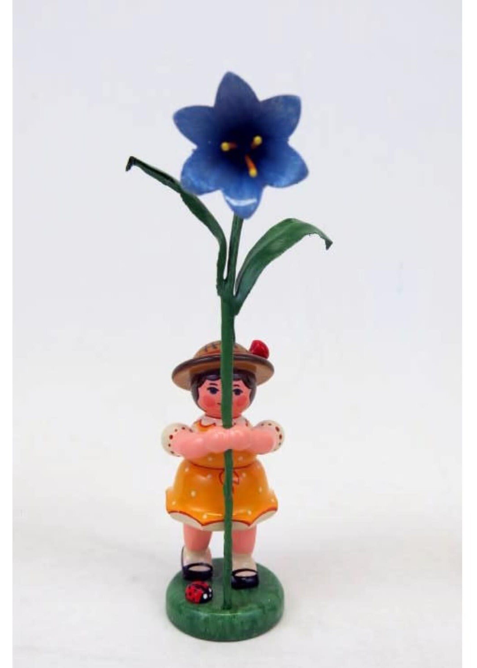 Hubrig 307h0100 Flower Children-Girl with Bluebells  4.3 inches