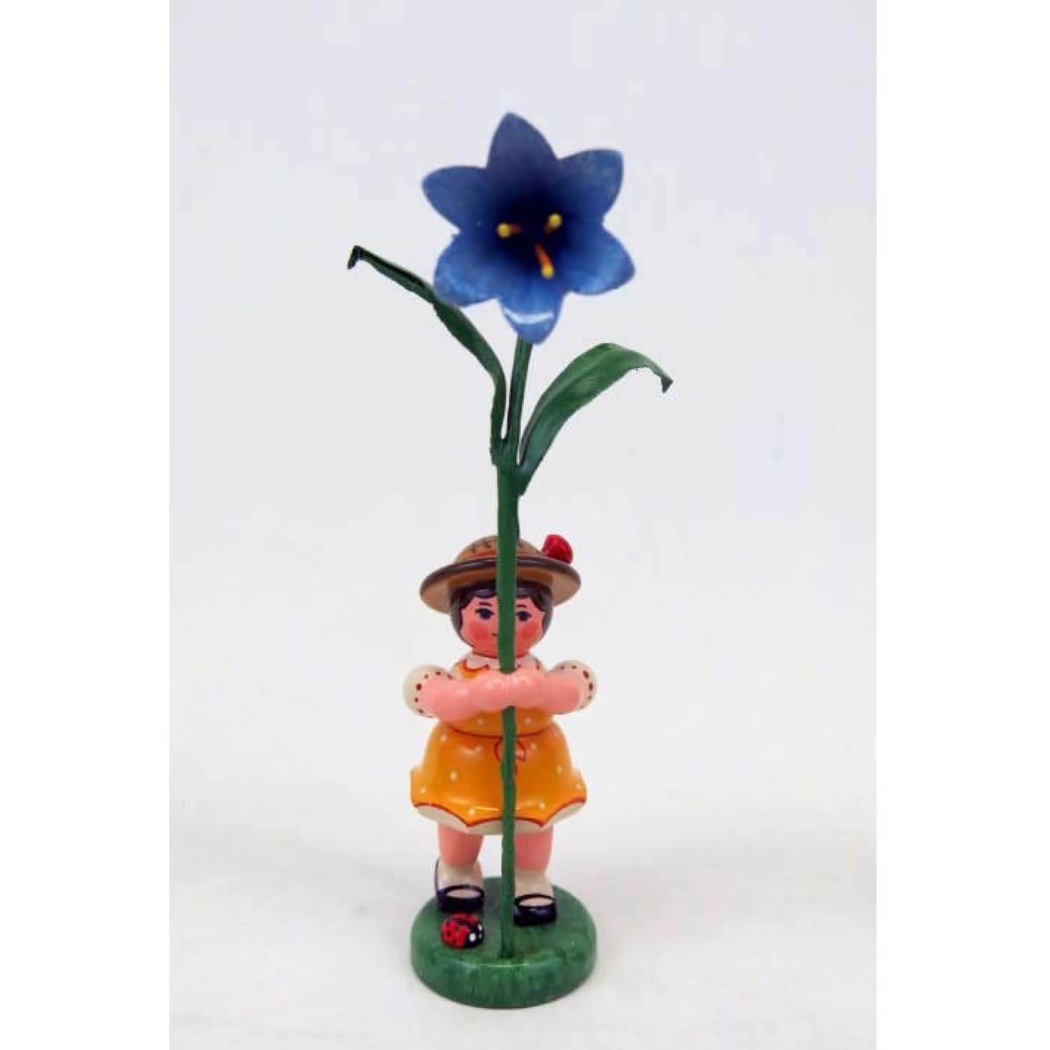 Hubrig 307h0100 Flower Children-Girl with Bluebells  4.3 inches
