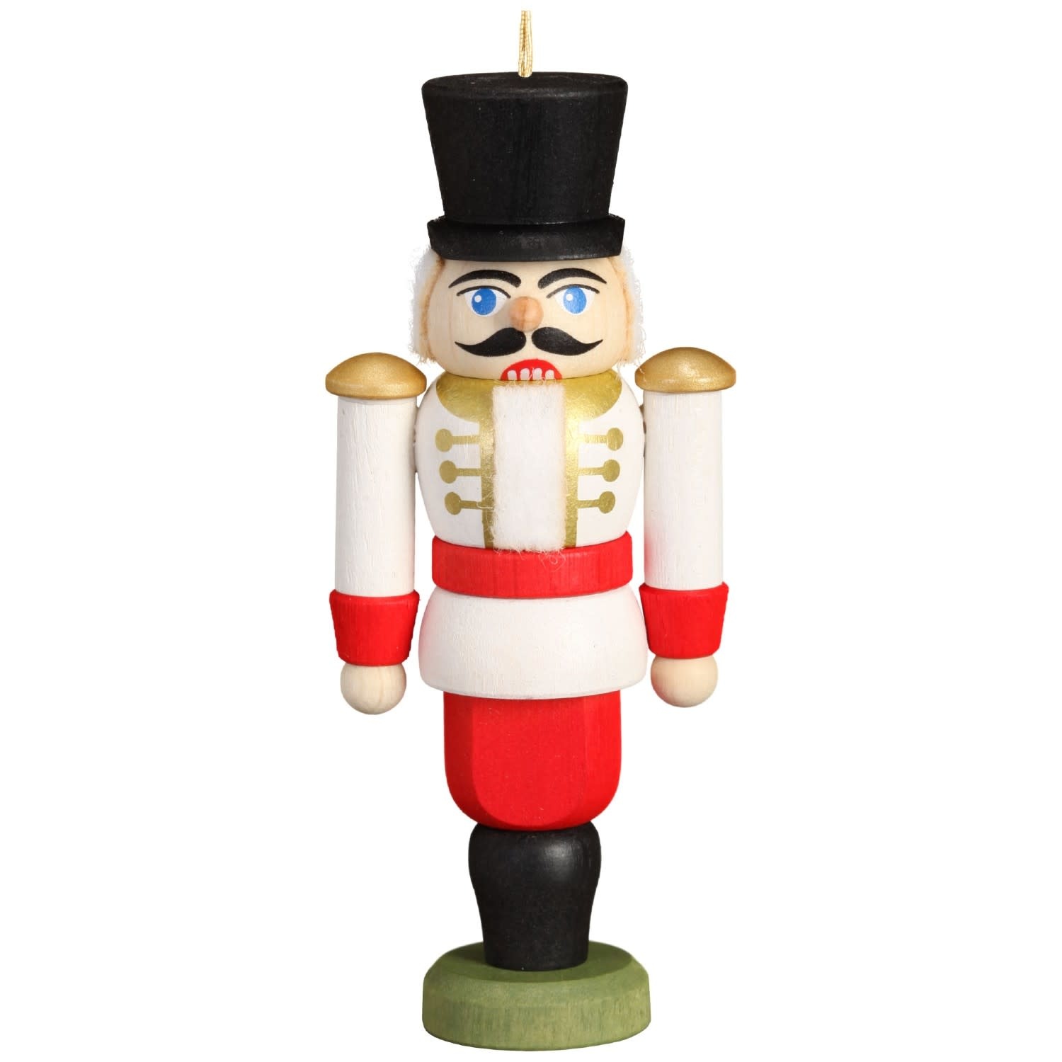 Seiffener Volkskunst eG 11612/3 Husar White Nutcracker Ornament