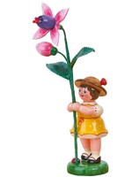 Hubrig 307h0102 Flower Children-Girl with Fuchsia  4.3 inches