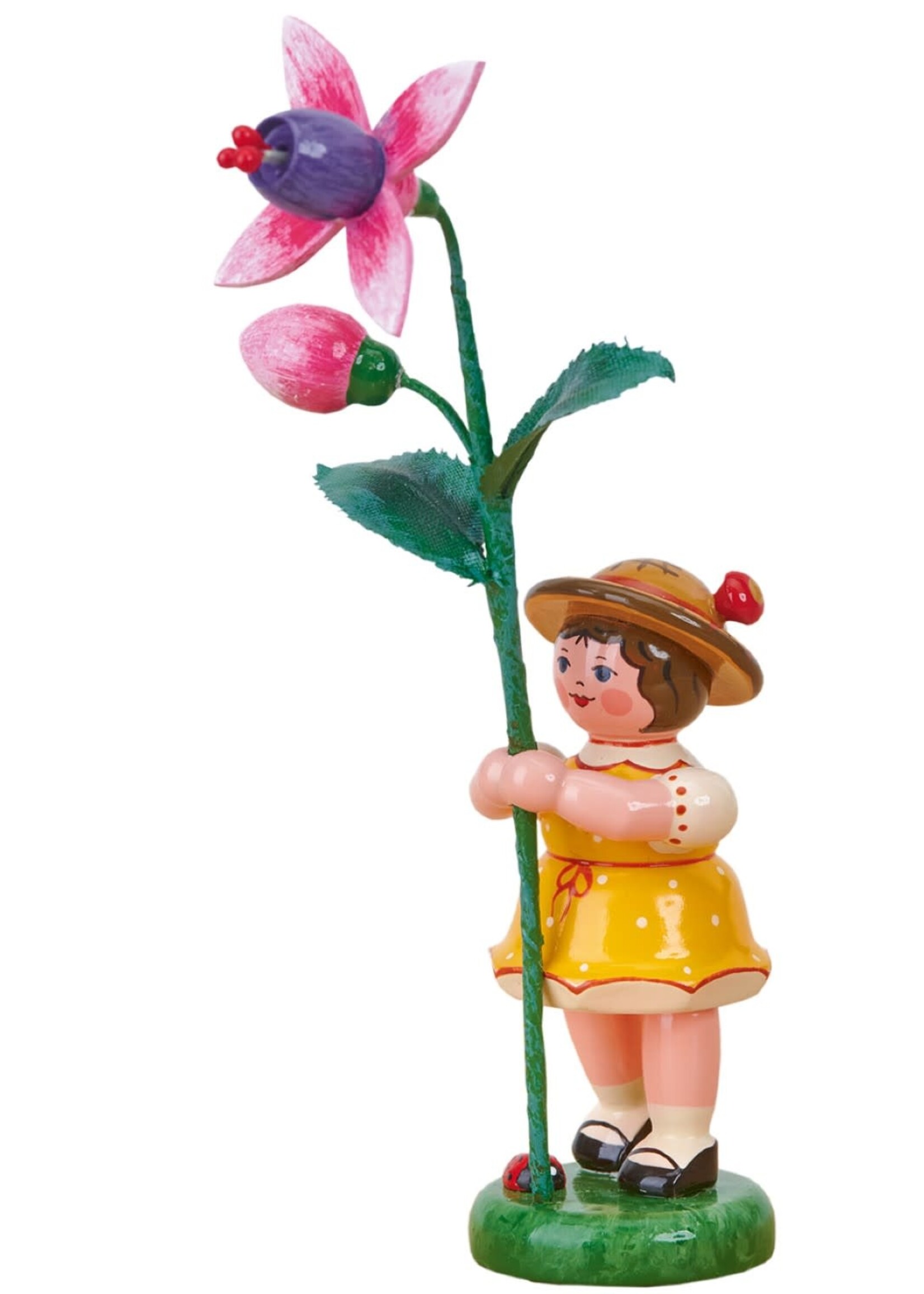 Hubrig 307h0102 Flower Children-Girl with Fuchsia  4.3 inches