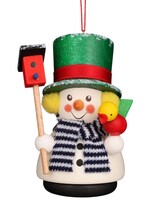 Christian Ulbricht 15-0433  Ulbricht Ornament - Snowman With Bird House (Wobble)