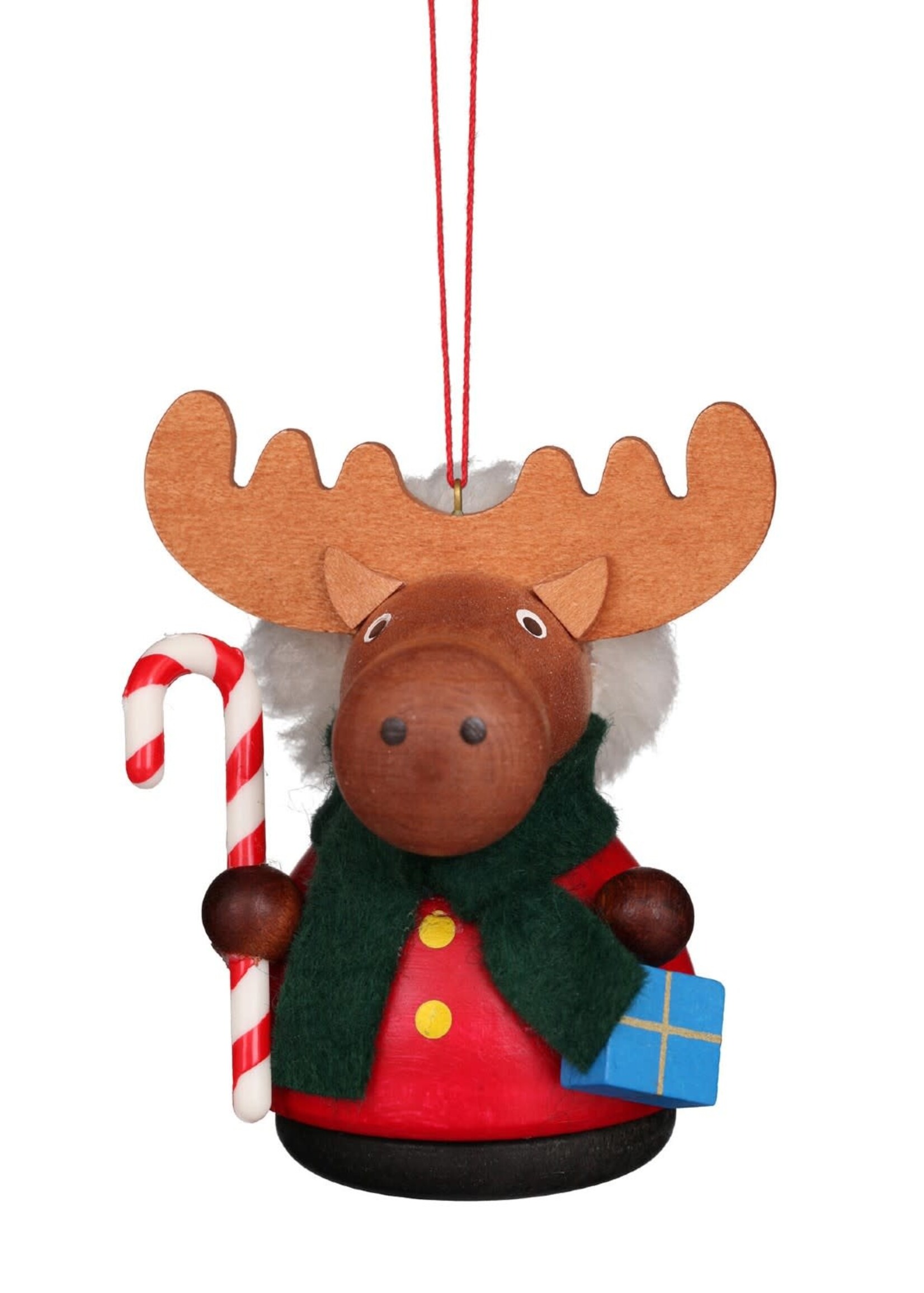 Christian Ulbricht 15-0432 Ulbricht  Ornament -Moose with Candy cane (Wobble)