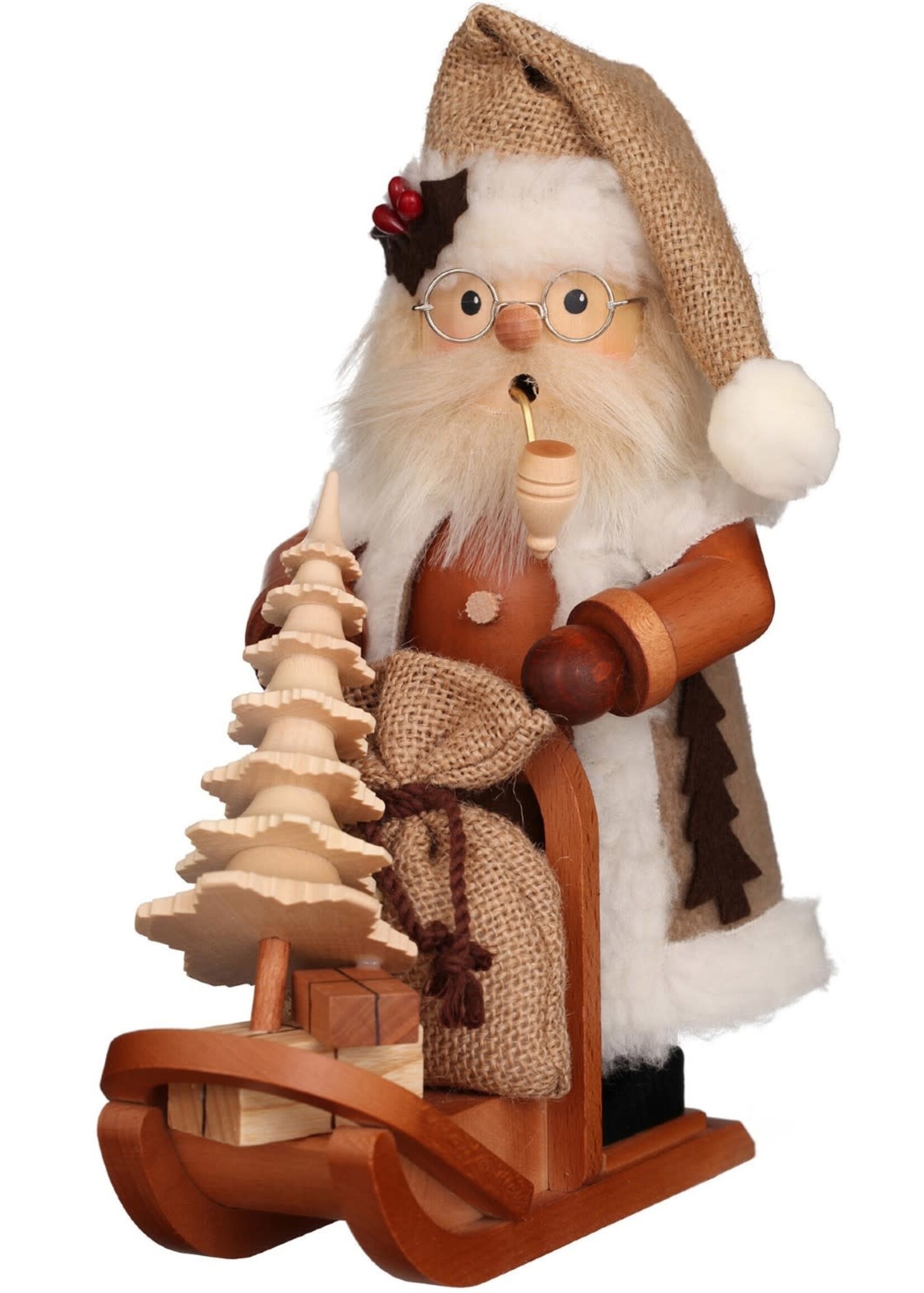 Christian Ulbricht 01-0170 Ulbricht SM- Santa on Sleigh (Natural) 11 inches