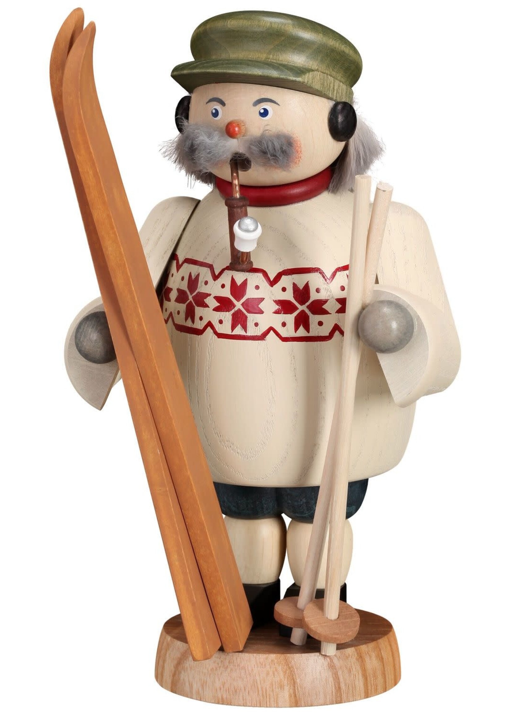 Seiffener Volkskunst eG 12668 Smoker-Skier  8 inches