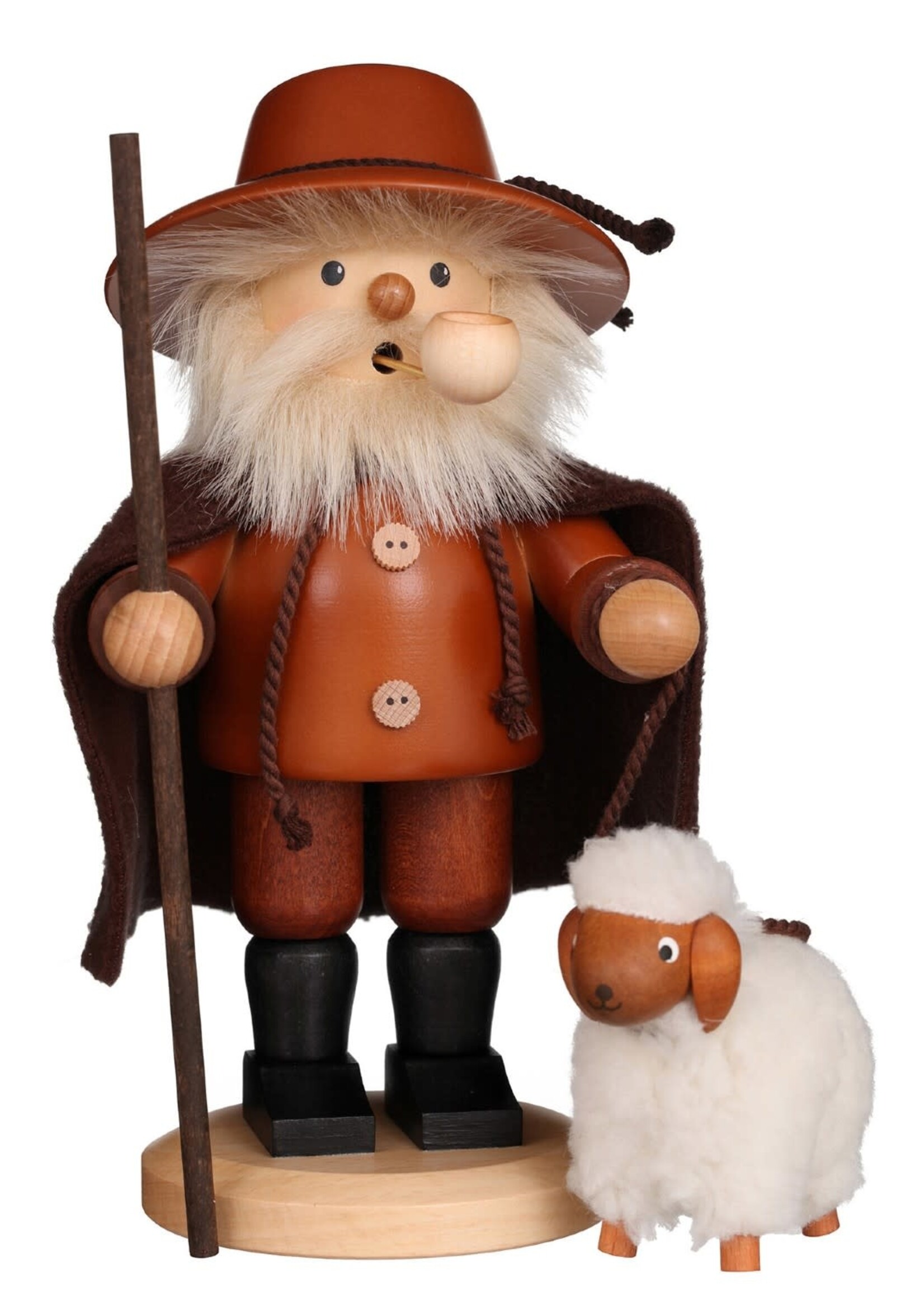 Christian Ulbricht 1-123 Ulbricht Smoker-Shepherd with Sheep (Natural) 9.5 in