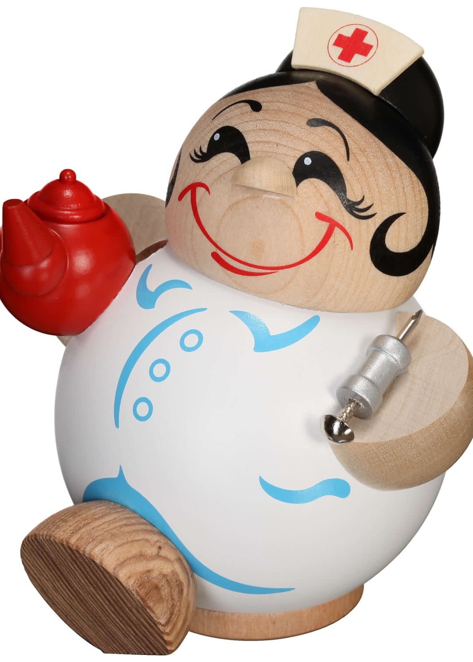 Seiffener Volkskunst eG 19123 Wooden Ball Smoker - Adorable Hobby & Profession Sister 11 cm