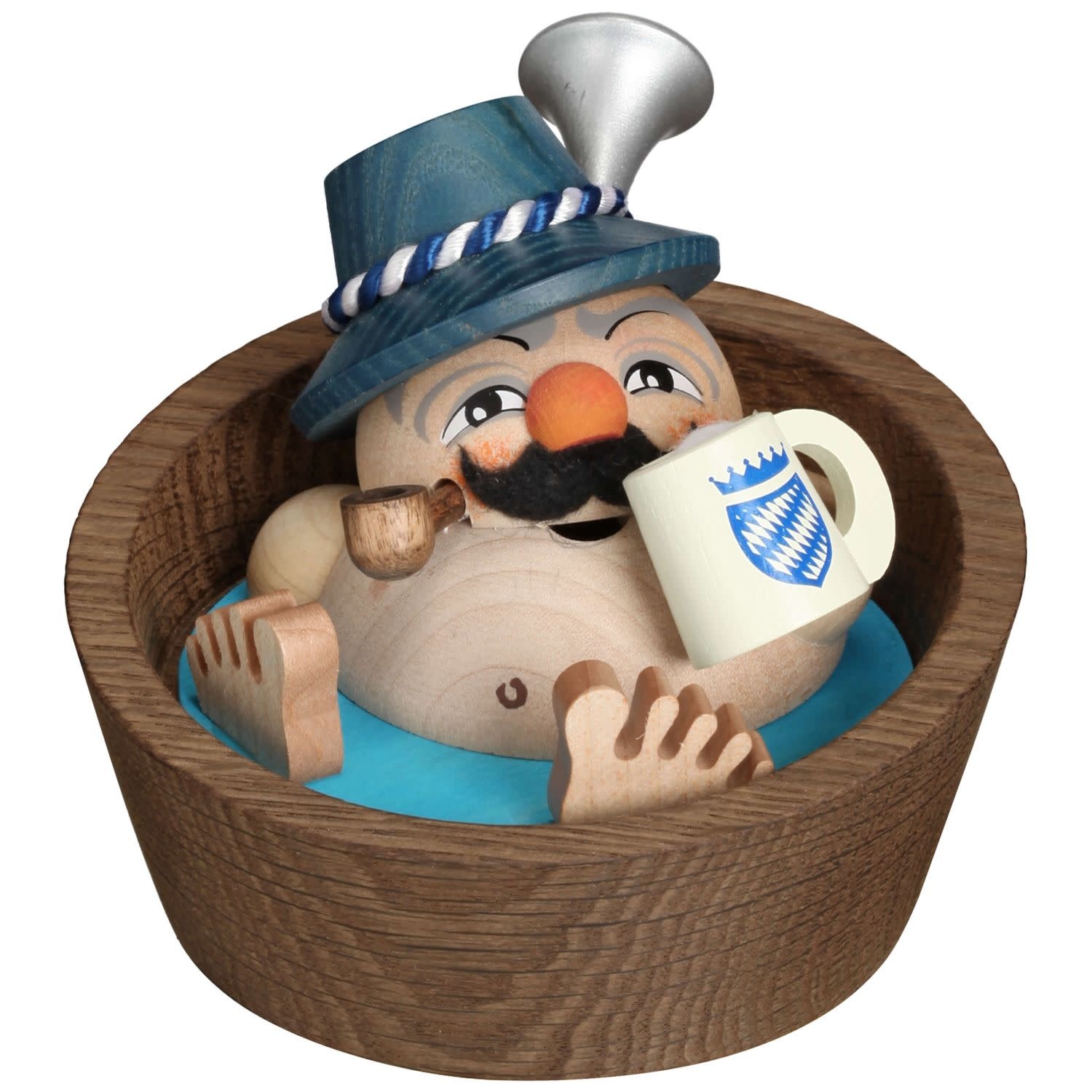 Seiffener Volkskunst eG 18930 Smoker-Funny ball  Franzl in the pool 10 cm