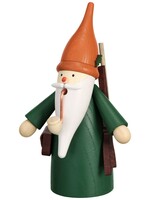 Seiffener Volkskunst eG 12325  Smoker - Hunter Gnome  (green)  6.3 inches