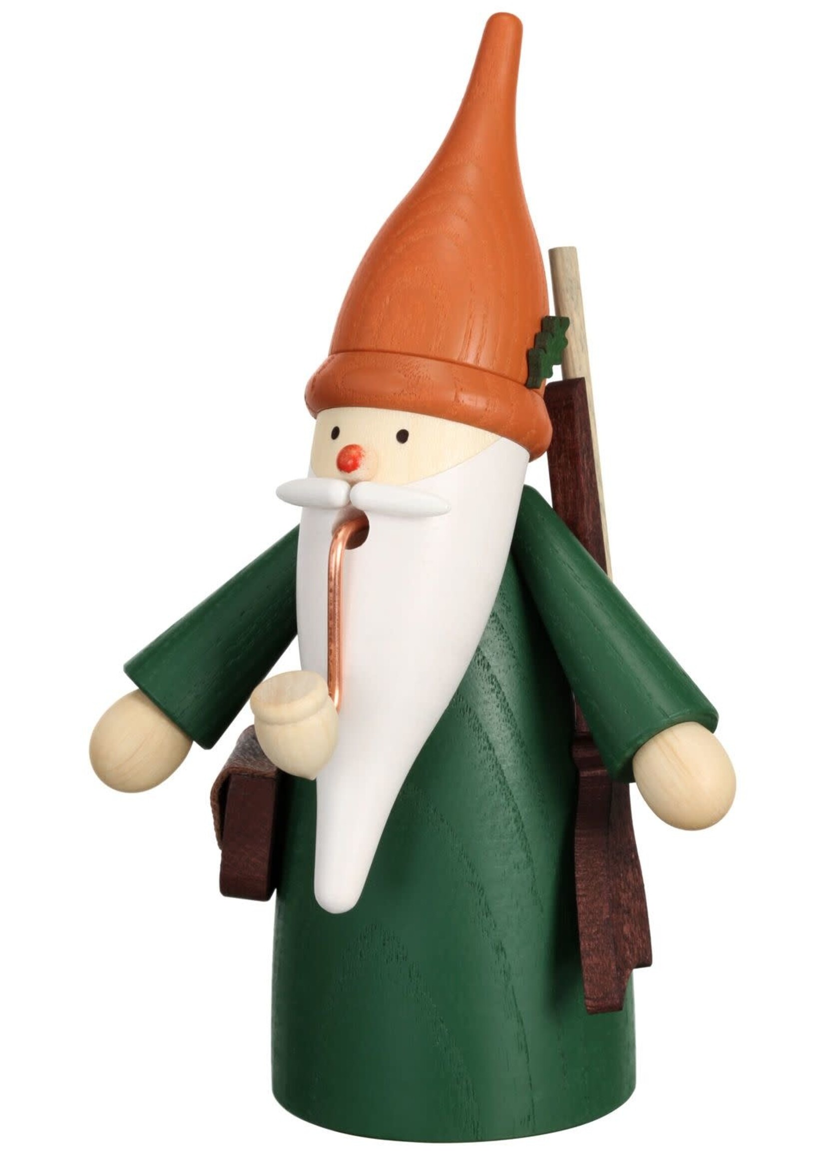 Seiffener Volkskunst eG 12325  Smoker - Hunter Gnome  (green)  6.3 inches