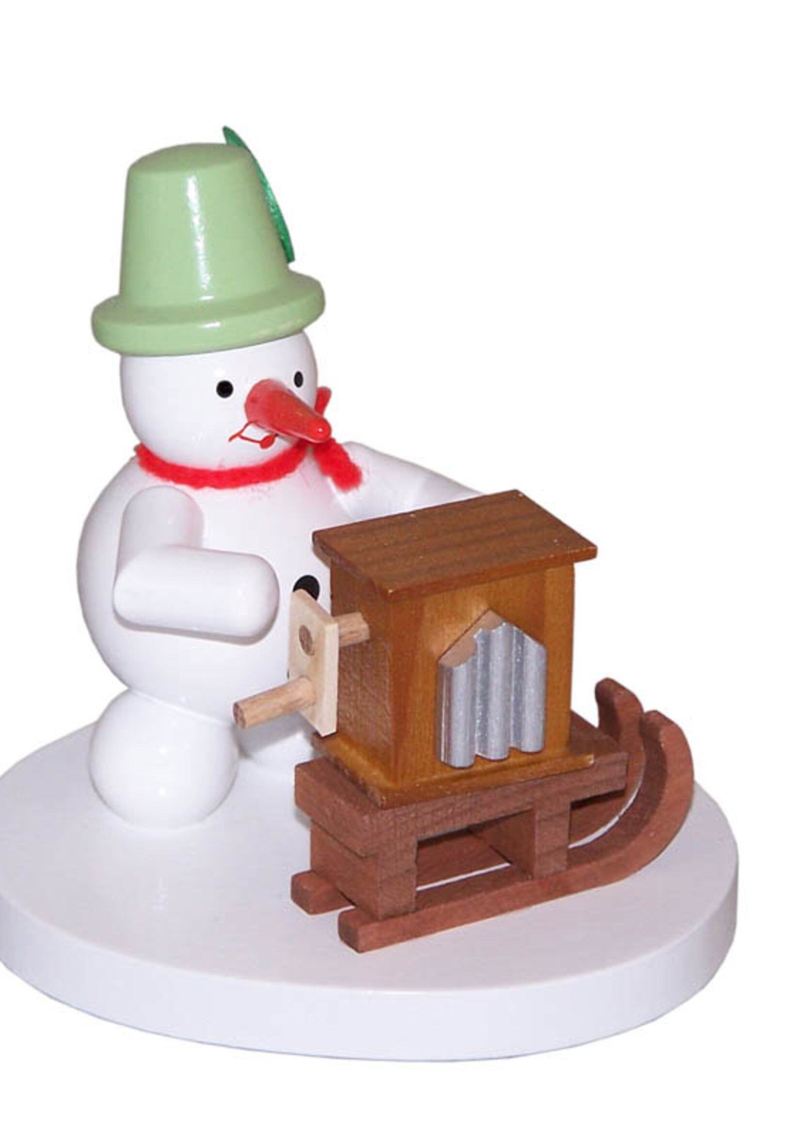 Zenker 198/97-11 Snowman Barrel Organ Player 8 cm
