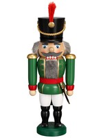 Seiffener Volkskunst eG 11952/4  Nutcracker Hussar Green  9 inches