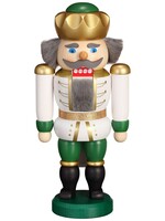 Seiffener Volkskunst eG 11471 Nutcracker King Green/White - 9 inches